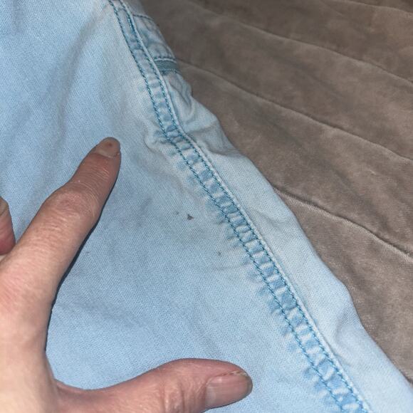 Life is Good Chino Shorts Blue Size Medium Bareback VTG Y2K Cotton Faded - Picture 10 of 10